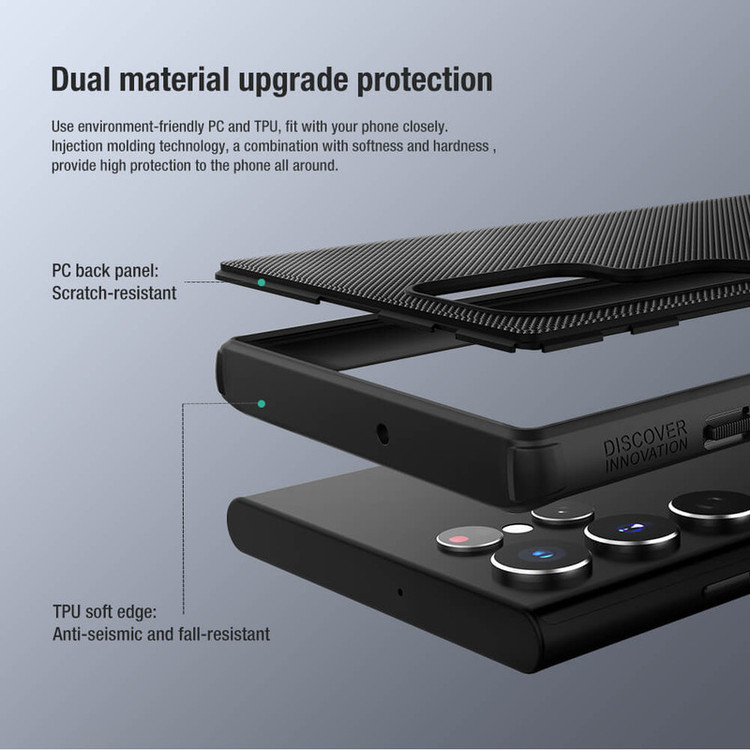 کاور نیلکین مدل Super Frosted Shield Pro مناسب برای گوشی موبایل سامسونگ Galaxy S22 Ultra