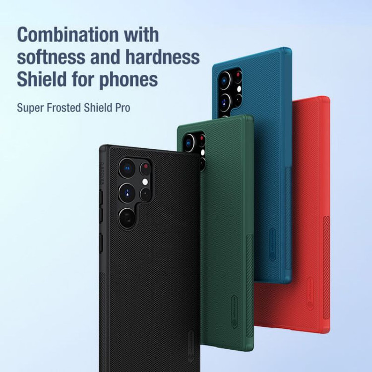 کاور نیلکین مدل Super Frosted Shield Pro مناسب برای گوشی موبایل سامسونگ Galaxy S22 Ultra
