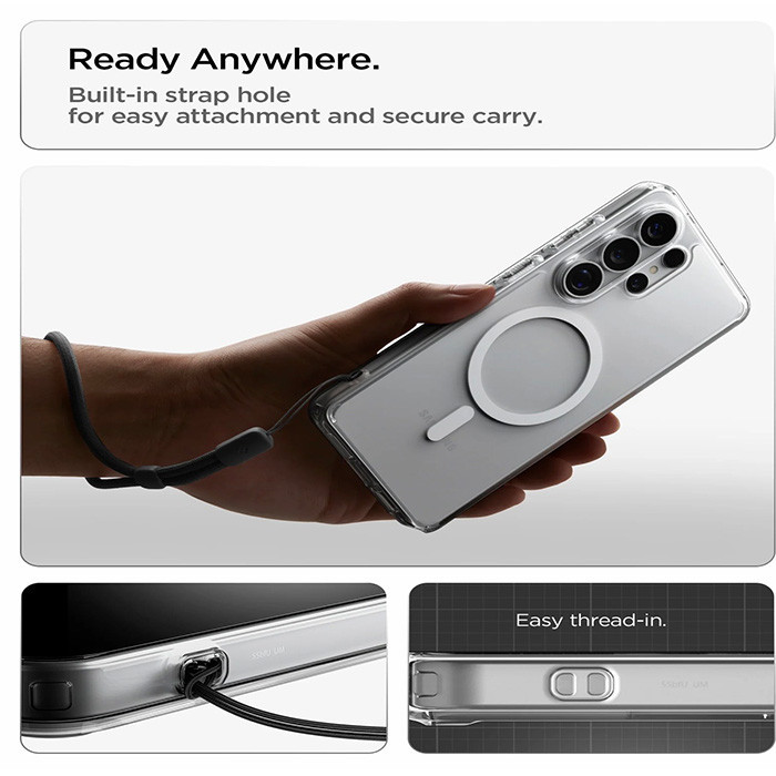 کاور اسپیگن مدل ultra hybrid clear magsafe مناسب برای گوشی موبایل سامسونگ galaxy s26 ultra