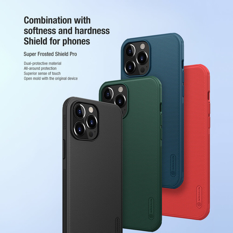 کاور نیلکین مدل Frosted Shield Pro مناسب برای گوشی موبایل اپل Iphone 13 promax