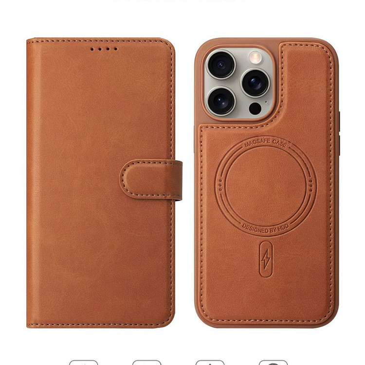 کیف کلاسوری اچ دی دی طرح چرمی مگ سیف مدل LUXURY مناسب برای گوشی موبایل اپل IPHONE 14 promax