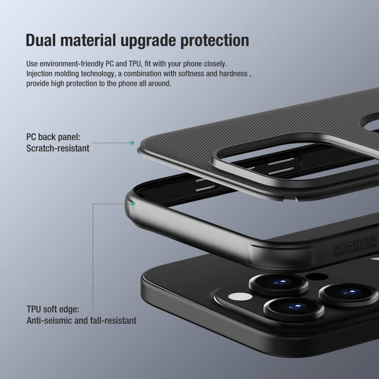 کاور نیلکین مدل Super Frosted Shield Pro ogo cutout مناسب برای گوشی موبایل اپل IPhone 15 Pro Max