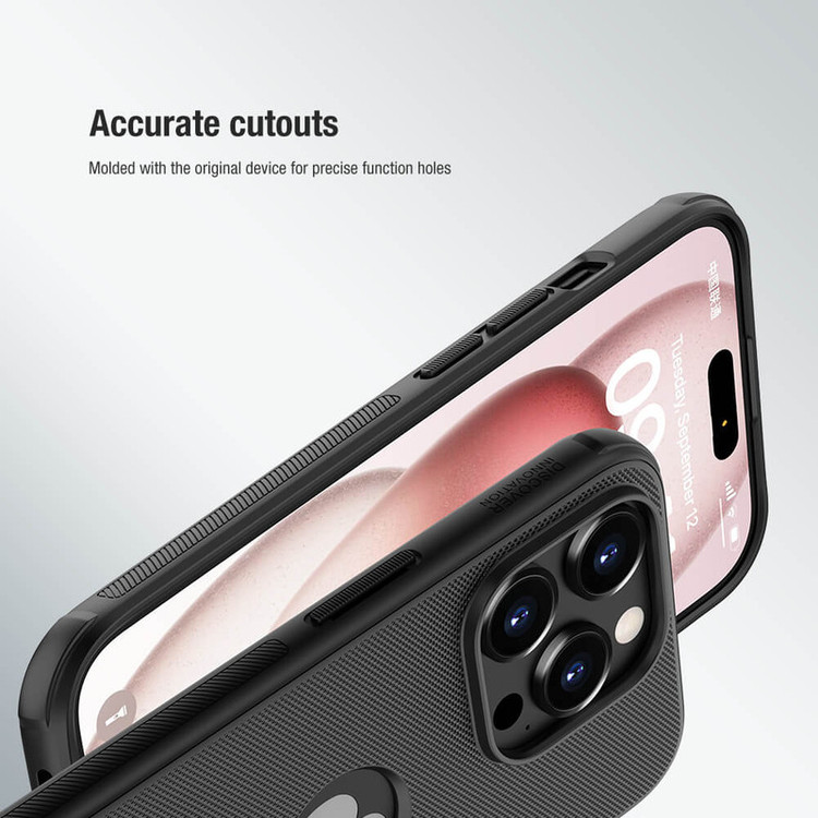 کاور نیلکین مدل Super Frosted Shield Pro ogo cutout مناسب برای گوشی موبایل اپل IPhone 15 Pro Max