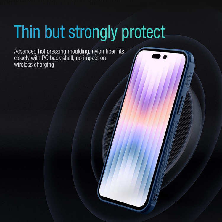 کاور نیلکین مدل Textured Fiber S Case مناسب برای گوشی موبایل اپل iPhone 14 Pro