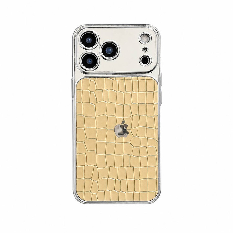 کاور مدل PU Leather طرح کروکدیل مناسب برای گوشی موبایل اپل Iphone 16 pro