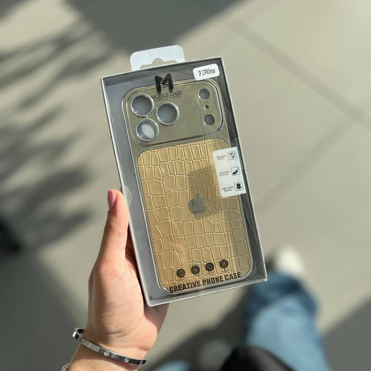 کاور مدل PU Leather طرح کروکدیل مناسب برای گوشی موبایل اپل Iphone 16 pro