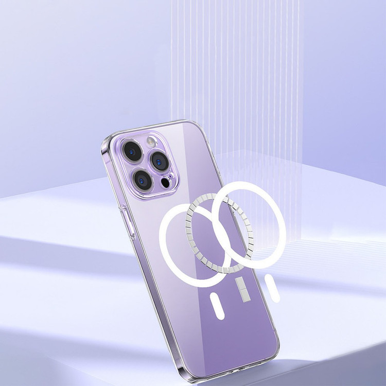 کاور موبایل بیسوس مدل Crystal Series Magnetic مناسب برای گوشی اپل iPhone 14 Pro Max به همراه محافظ صفحه نمایش