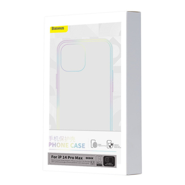 کاور موبایل بیسوس مدل Crystal Series Magnetic مناسب برای گوشی اپل iPhone 14 Pro Max به همراه محافظ صفحه نمایش