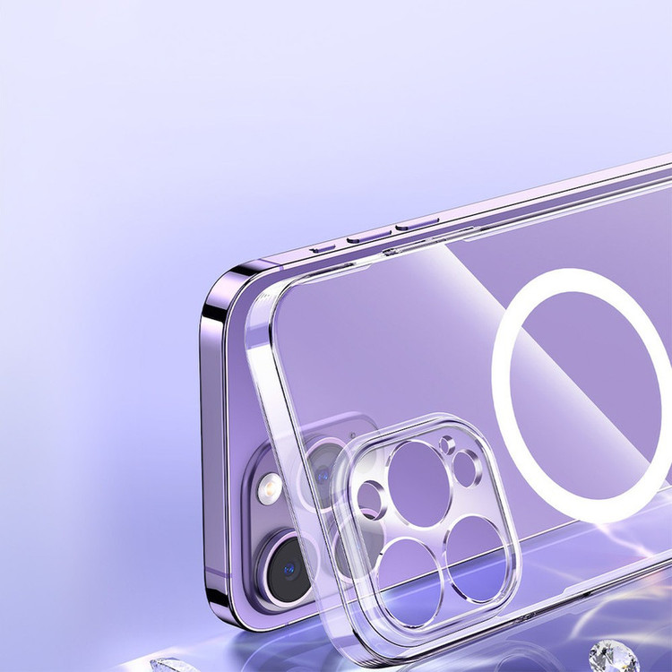 کاور موبایل بیسوس مدل Crystal Series Magnetic مناسب برای گوشی اپل iPhone 14 Pro Max به همراه محافظ صفحه نمایش
