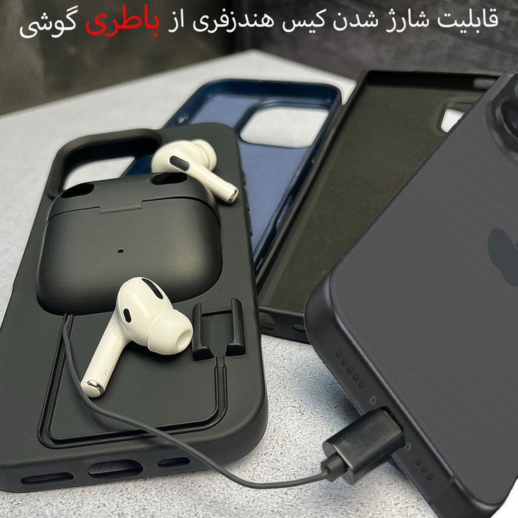 کاور قاب گارد مدل AIRCOVER هندزفری دار مناسب برای گوشی موبایل اپل iPhone 16 Pro Max به همراه ایرپاد