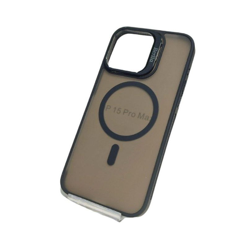 کاور مدل نیمه شفاف مگ سیف دار مناسب برای گوشی موبایل اپل Iphone15promax به همراه محافظ لنز