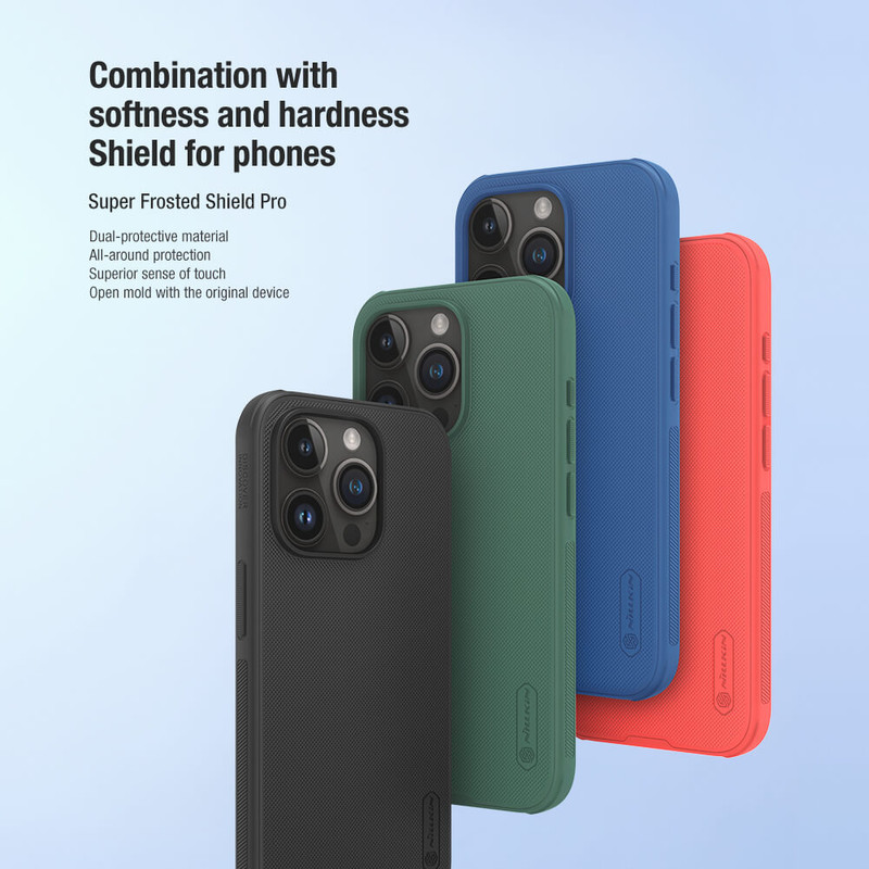 کاور نیلکین مدل Super Frosted Shield Pro مناسب برای گوشی موبایل اپل iPhone 15 Pro/ 14 Pro