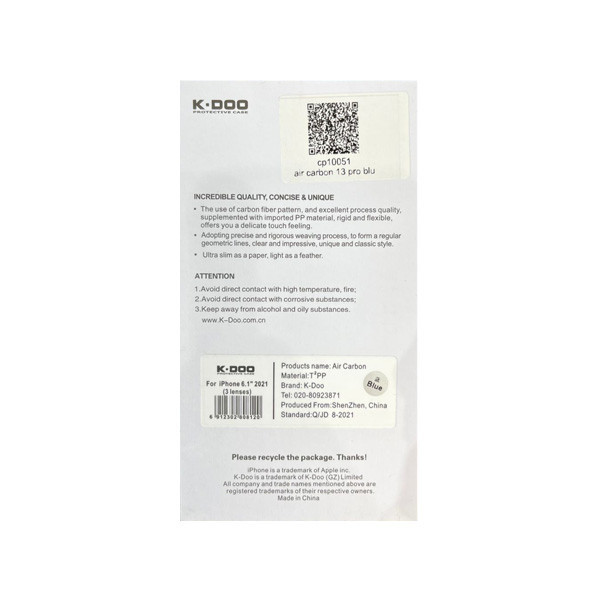 کاور کی-دوو مدل Air Carbon مناسب برای گوشی موبایل اپل IPhone 13