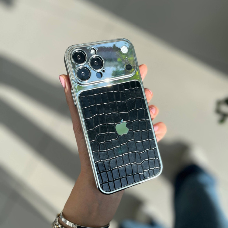 کاور مدل PU Leather طرح کروکدیل مناسب برای گوشی موبایل اپل Iphone 16