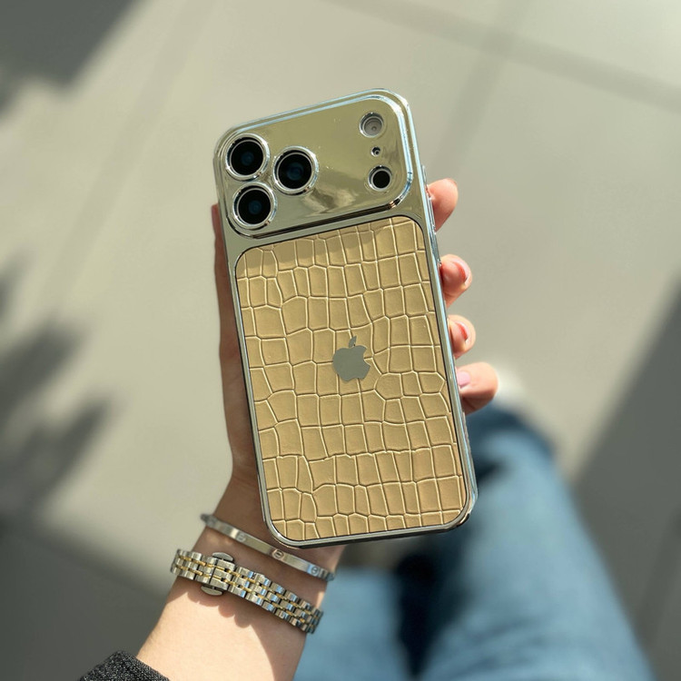 کاور مدل PU Leather طرح کروکدیل مناسب برای گوشی موبایل اپل Iphone 16