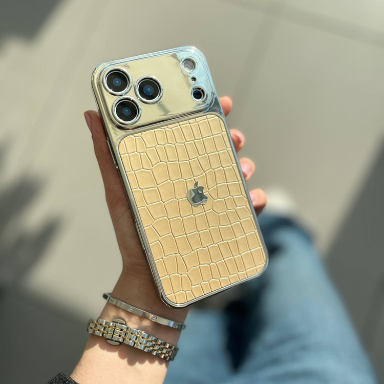 کاور مدل PU Leather طرح کروکدیل مناسب برای گوشی موبایل اپل Iphone 16