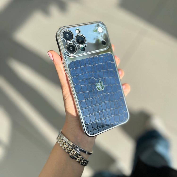 کاور مدل PU Leather طرح کروکدیل مناسب برای گوشی موبایل اپل Iphone 16