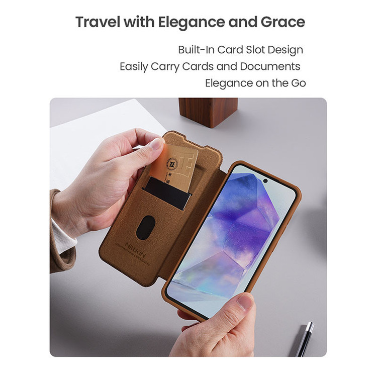 کیف کلاسوری نیلکین مدل Qin Pro Leather مناسب برای گوشی موبایل سامسونگ Galaxy A56