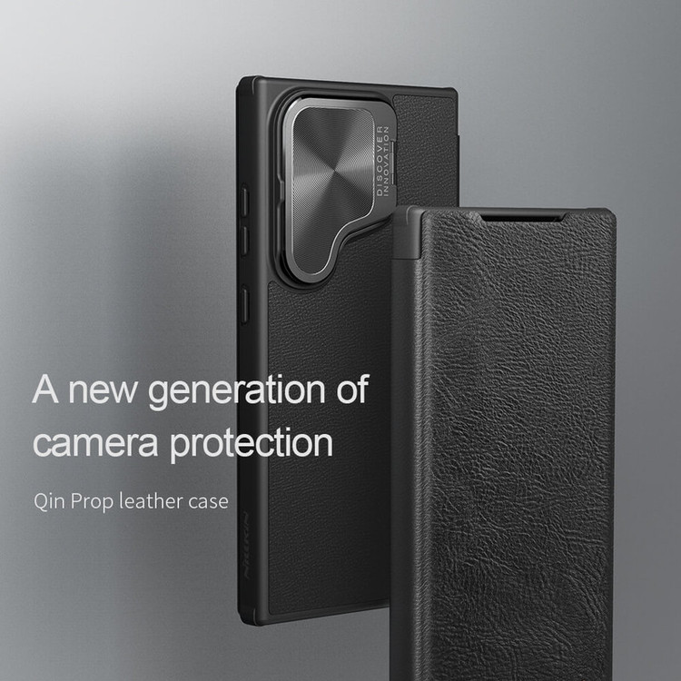کیف کلاسوری نیلکین مدل Qin Prop Leather Classic Cloth مناسب برای گوشی موبایل سامسونگ Galaxy S24 Ultra