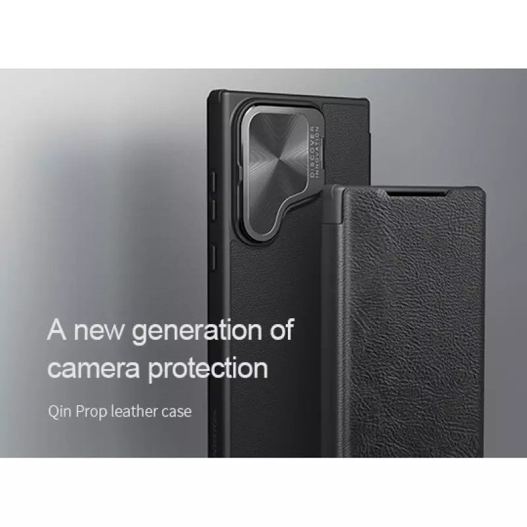 کیف کلاسوری نیلکین مدل Qin Prop Leather Classic Cloth مناسب برای گوشی موبایل سامسونگ Galaxy S24 Ultra