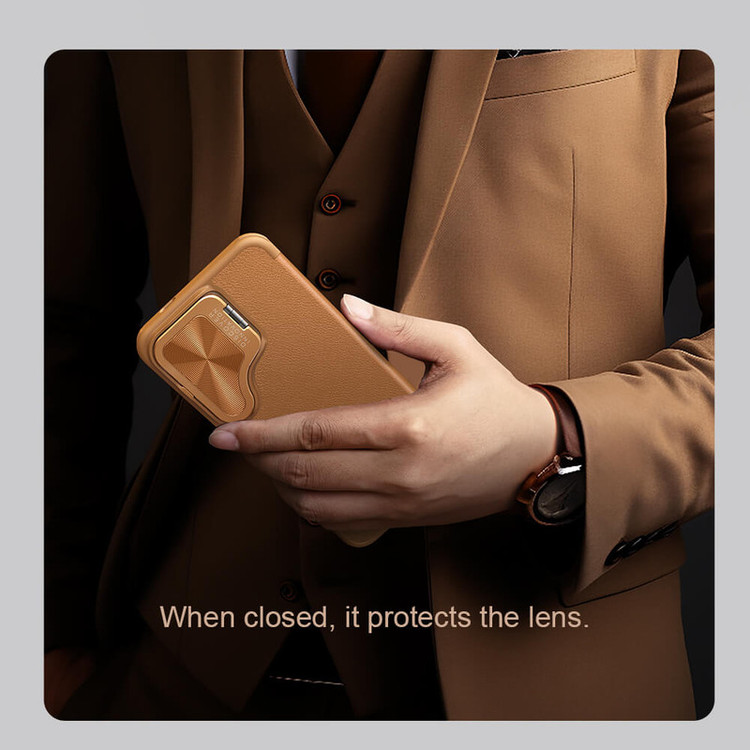 کیف کلاسوری نیلکین مدل Qin Prop Leather Classic Cloth مناسب برای گوشی موبایل سامسونگ Galaxy S24