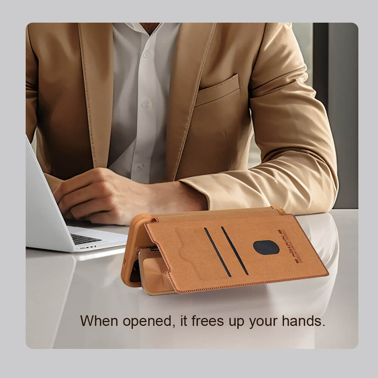 کیف کلاسوری نیلکین مدل Qin Prop Leather Classic Cloth مناسب برای گوشی موبایل سامسونگ Galaxy S24