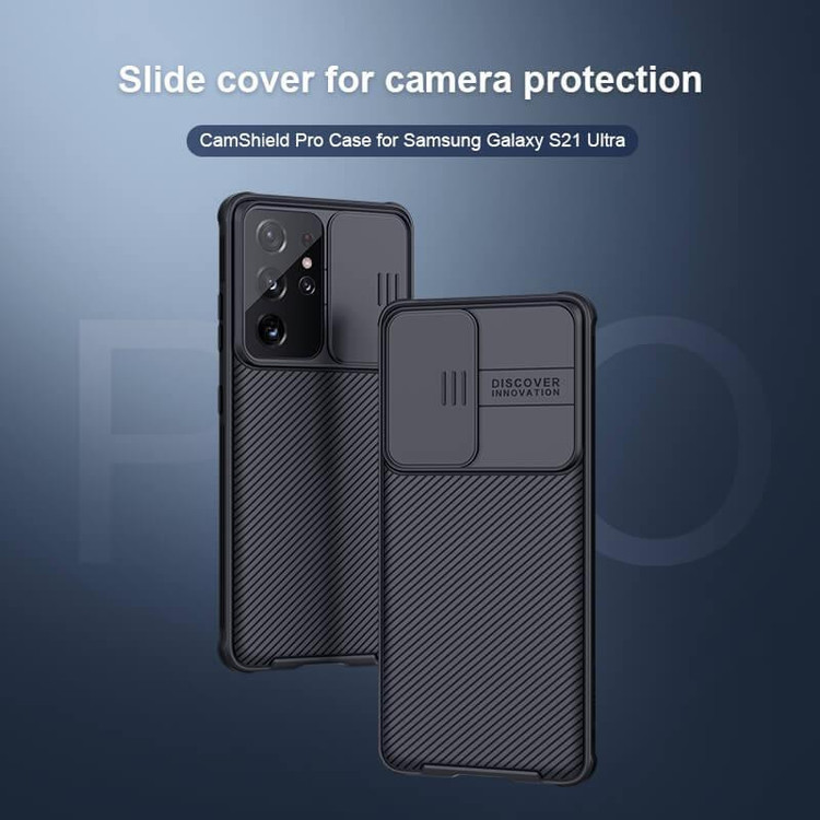کاور نیلکین مدل camshield pro مناسب برای گوشی موبایل سامسونگ Galaxy S21 Ultra