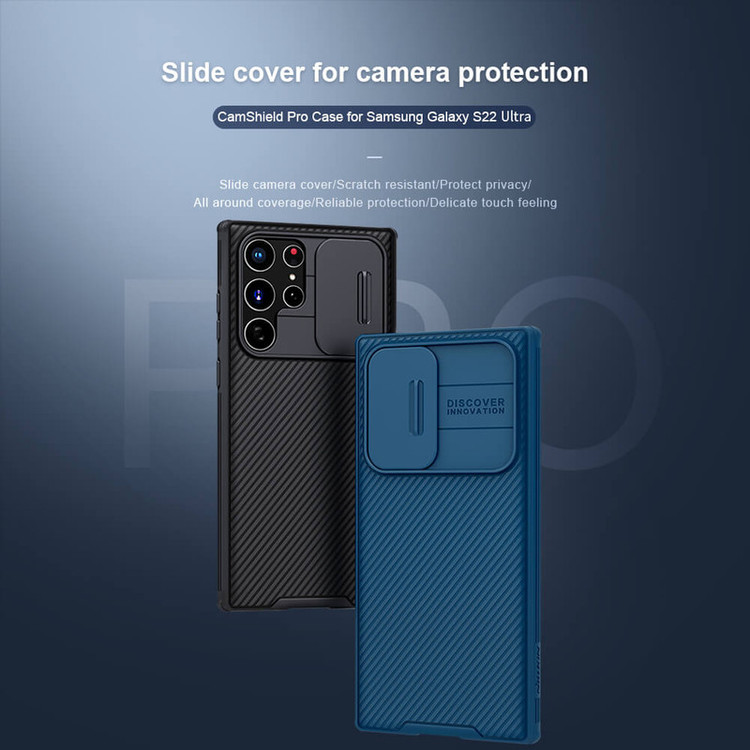 کاور نیلکین مدل CAMShIIELD PRO cover مناسب برای گوشی موبایل سامسونگ Galaxy S22 Ultra