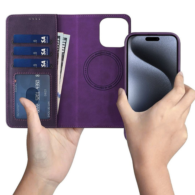 کیف کلاسوری اچ دی دی طرح چرمی مگ سیف مدل LUXURY مناسب برای گوشی موبایل اپل IPHONE 16
