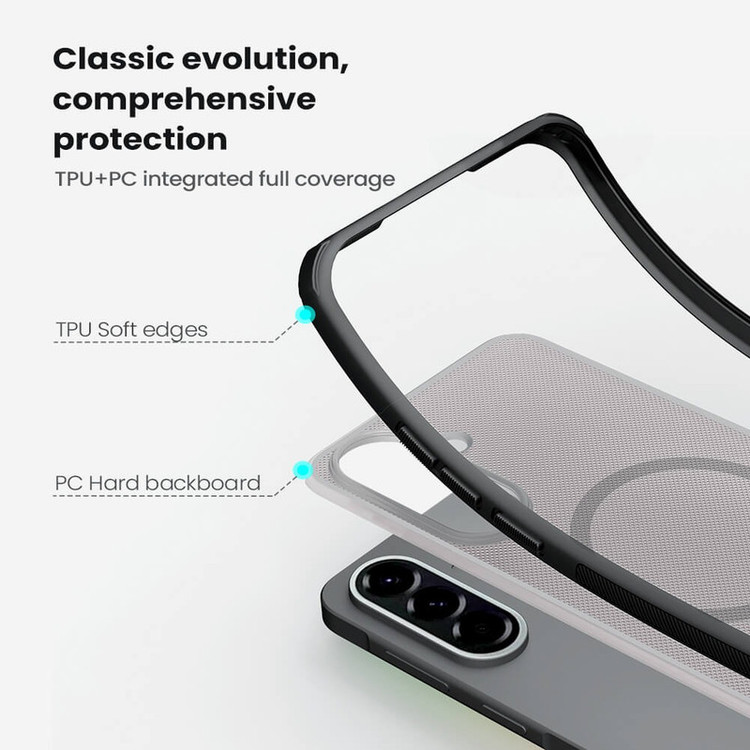 کاور نیلکین مدل Frosted Shield Pro Transparent Magnetic مناسب برای گوشی موبایل سامسونگ Galaxy A57