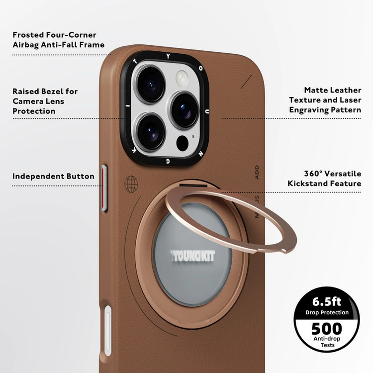 کاور یانگ کیت مدل Leather 360° مناسب برای گوشی موبایل اپل iphone 16promax