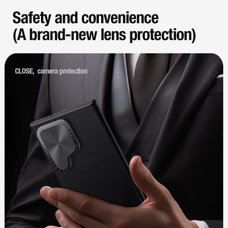 کاور نیلکین مدل Camshield Prop Leather مناسب برای گوشی موبایل سامسونگ Galaxy S24 Ultra