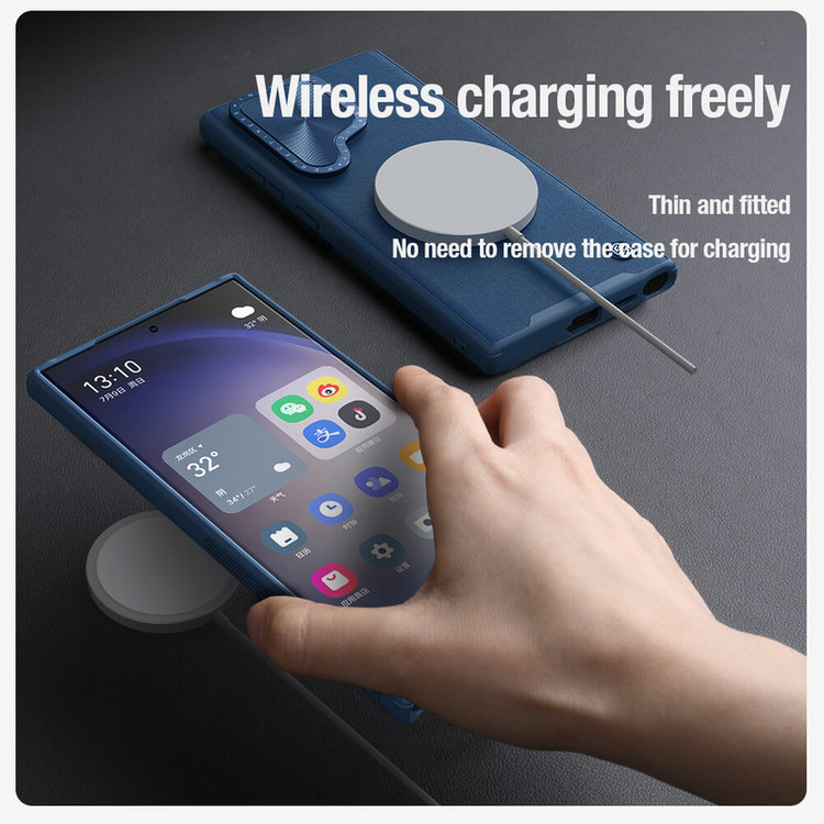 کاور نیلکین مدل Camshield Prop Leather مناسب برای گوشی موبایل سامسونگ Galaxy S24 Ultra
