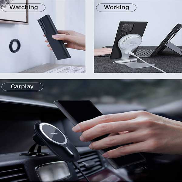کاور نیلکین مدل Super Frosted Shield Pro Magnetic مناسب برای گوشی موبایل سامسونگ Galaxy S24 Ultra