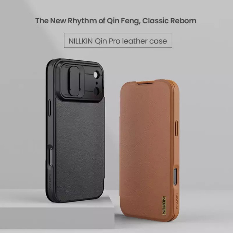 کیف کلاسوری نیلکین مدل Qin Pro Leather مناسب برای گوشی موبایل اپل iPhone 17 Pro Max