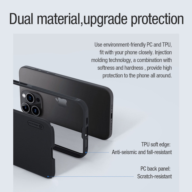 کاور نیلکین مدل Super Frosted Shield Pro مناسب برای گوشی موبایل اپل iPhone 13