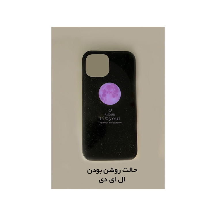 کاور داتینو طرح ماه ال ای دی دار شیشه ای مناسب برای گوشی موبایل اپل iPhone 13 Pro Max