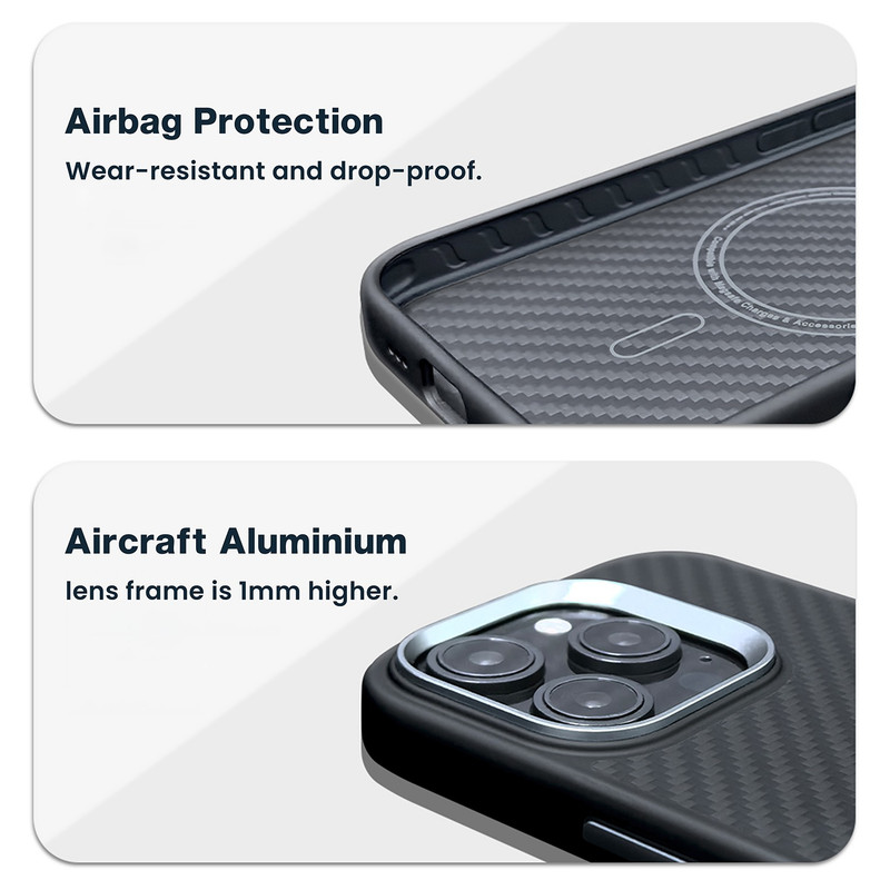 کاور اپیکوی مدل Slim Carbonic Fiber Magnetic مناسب برای گوشی موبایل اپل iPhone 17 Pro Max
