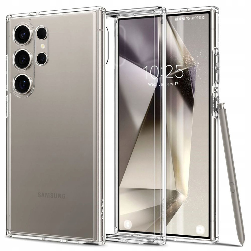 کاور اسپیگن مدل ultra hybrid silicon مناسب برای گوشی موبایل سامسونگ galaxy s24ultra