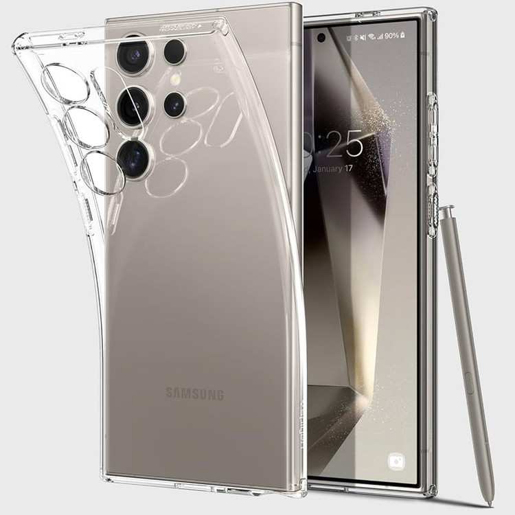 کاور اسپیگن مدل ultra hybrid silicon مناسب برای گوشی موبایل سامسونگ galaxy s24ultra
