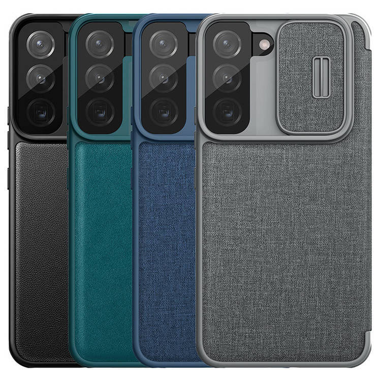 کیف کلاسوری نیلکین مدل Qin Pro Plain Cloth مناسب برای گوشی موبایل سامسونگ Galaxy S22 plus