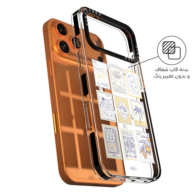 کاور ویناکیسز مدل Italy stamps MagSafe مناسب برای گوشی موبایل اپل iphone 17 pro max