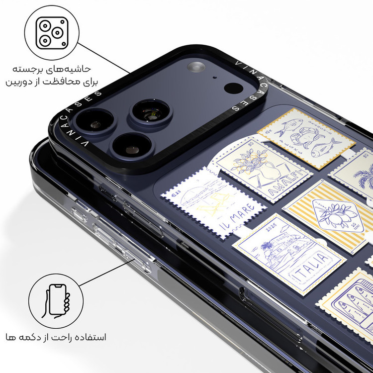 کاور ویناکیسز مدل Italy stamps MagSafe مناسب برای گوشی موبایل اپل iphone 17 pro max
