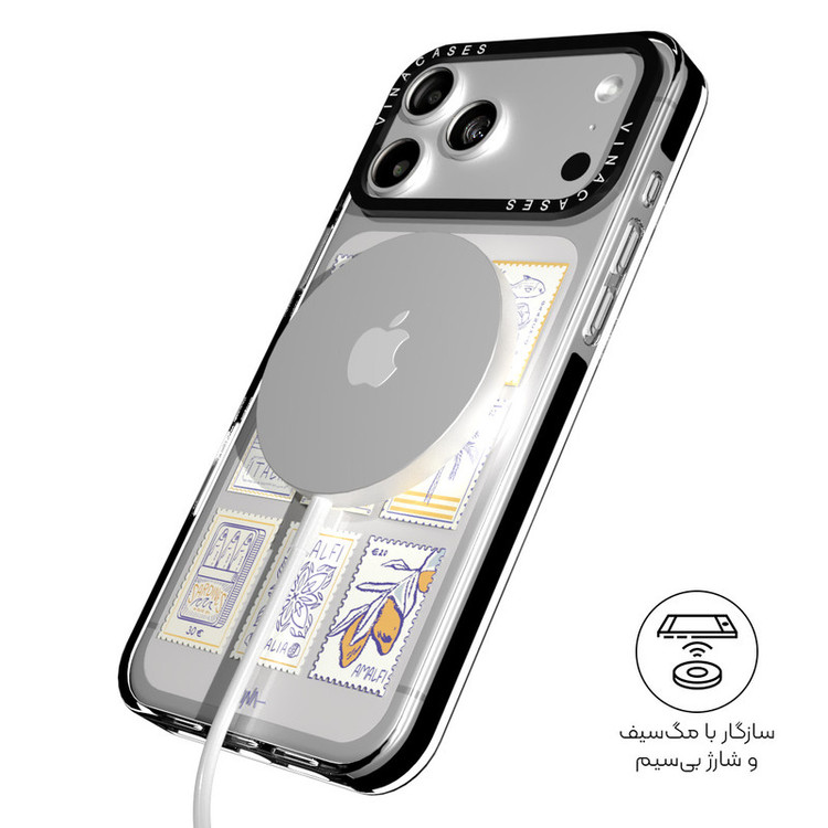 کاور ویناکیسز مدل Italy stamps MagSafe مناسب برای گوشی موبایل اپل iphone 17 pro max