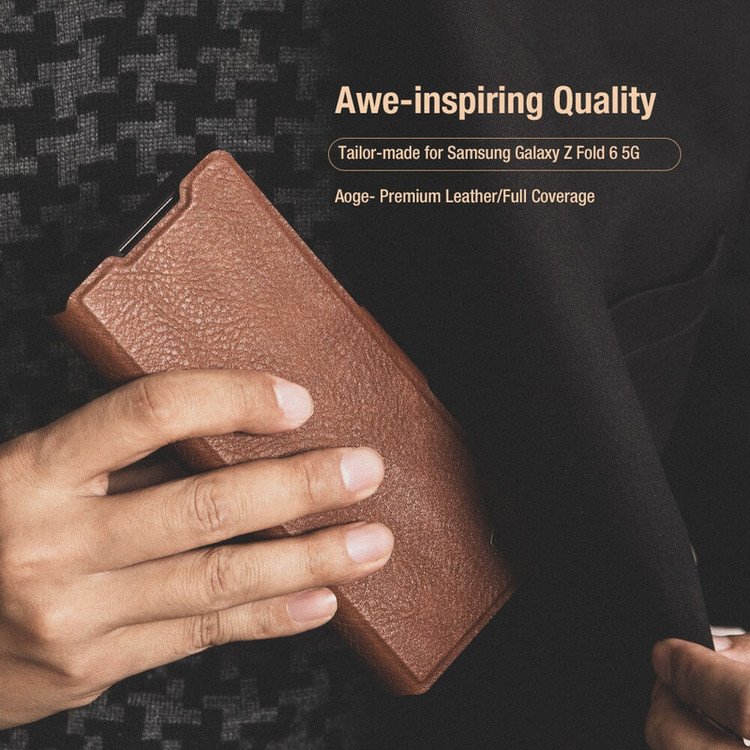 کاور نیلکین مدل Aoge Leather مناسب برای گوشی موبایل سامسونگ Galaxy Z Fold 7