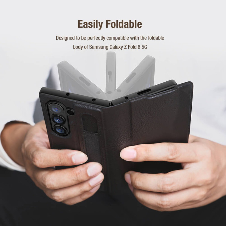 کاور نیلکین مدل Aoge Leather مناسب برای گوشی موبایل سامسونگ Galaxy Z Fold 7