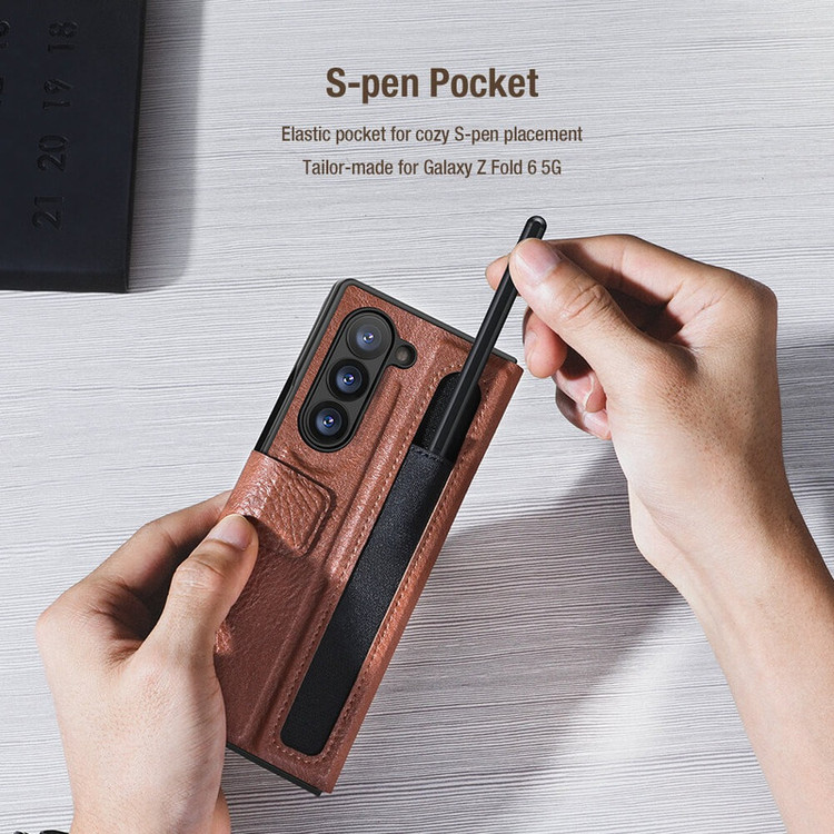 کاور نیلکین مدل Aoge Leather مناسب برای گوشی موبایل سامسونگ Galaxy Z Fold 7