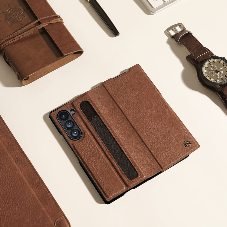کاور نیلکین مدل Aoge Leather مناسب برای گوشی موبایل سامسونگ Galaxy Z Fold 7