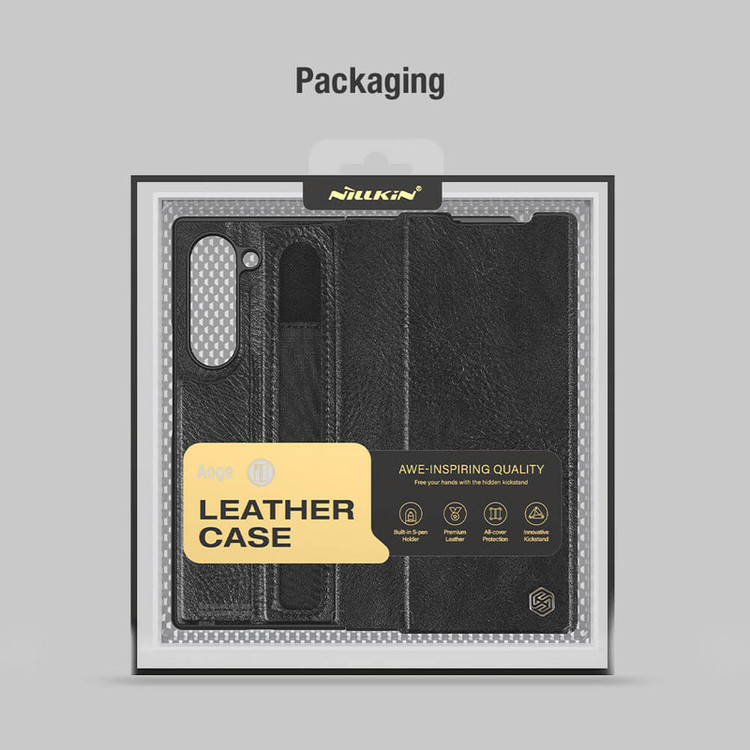 کاور نیلکین مدل Aoge Leather مناسب برای گوشی موبایل سامسونگ Galaxy Z Fold 7