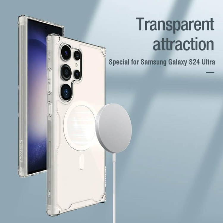 کاور نیلکین مدل Nature TPU Pro Magnetic مناسب برای گوشی موبایل سامسونگ Galaxy S24 ULTRA